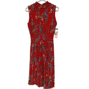 $148 Nanette Lepore dress NWT Red Floral Print flowy Size 6  NEW  COUNTRY GLAM